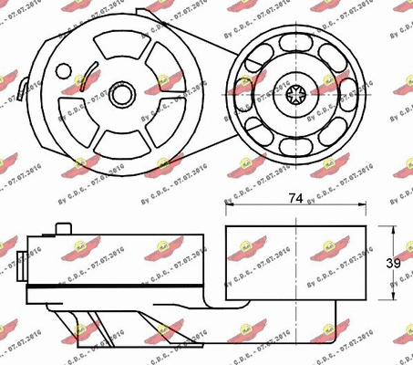 Belt Tensioner, V-ribbed belt