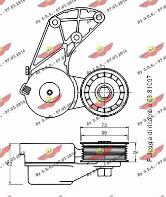 Belt Tensioner, V-ribbed belt
