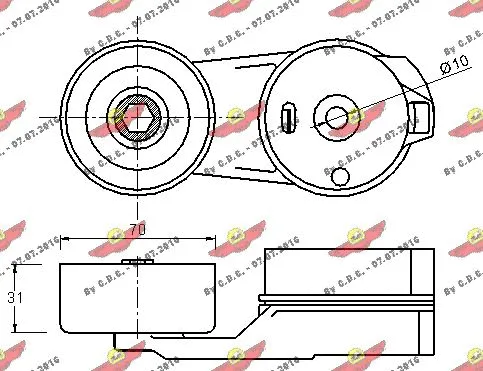 Belt Tensioner, V-ribbed belt