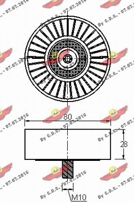Deflection/Guide Pulley, V-ribbed belt