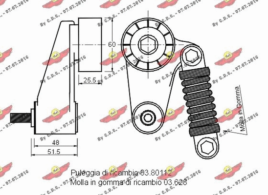 Belt Tensioner, V-ribbed belt