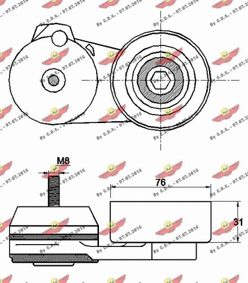 Belt Tensioner, V-ribbed belt