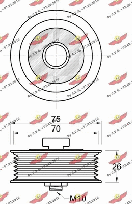 Deflection/Guide Pulley, V-ribbed belt