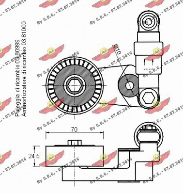 Belt Tensioner, V-ribbed belt