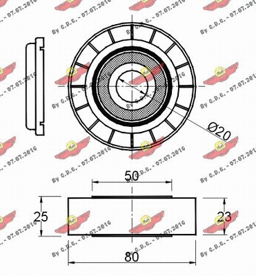 Deflection/Guide Pulley, V-ribbed belt