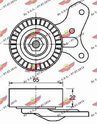 Deflection/Guide Pulley, V-ribbed belt