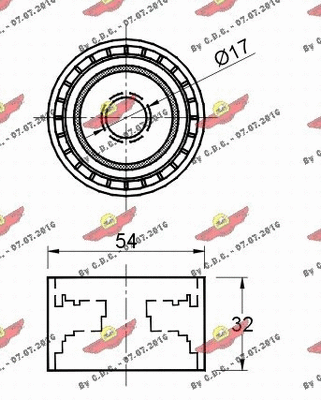 Deflection/Guide Pulley, V-ribbed belt