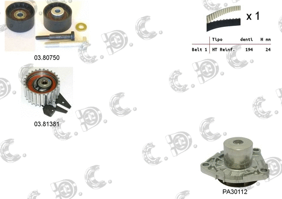 Water Pump & Timing Belt Kit (04.5283PA)