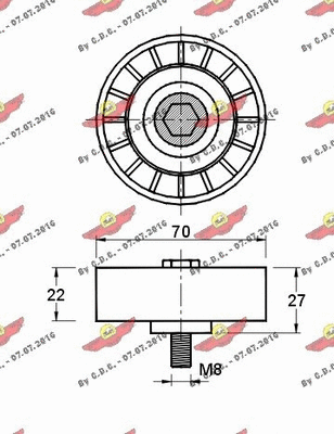 Deflection/Guide Pulley, V-ribbed belt