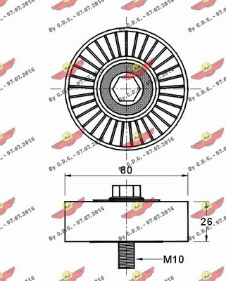 Deflection/Guide Pulley, V-ribbed belt