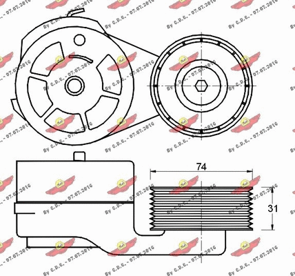 Belt Tensioner, V-ribbed belt