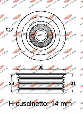 Deflection/Guide Pulley, V-ribbed belt