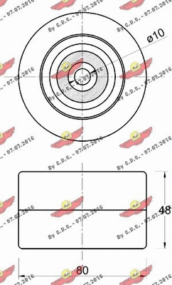 Deflection/Guide Pulley, V-ribbed belt