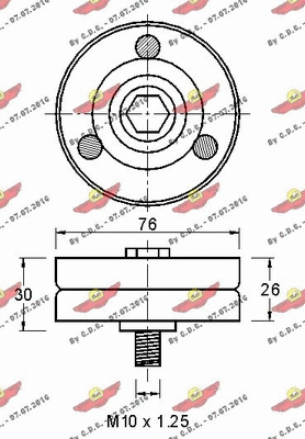 Deflection/Guide Pulley, V-ribbed belt