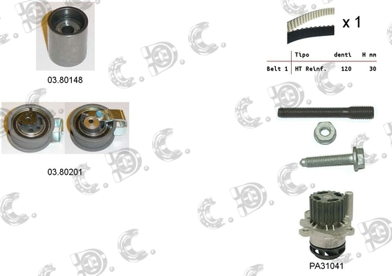 Water Pump & Timing Belt Kit (04.5129PA2)