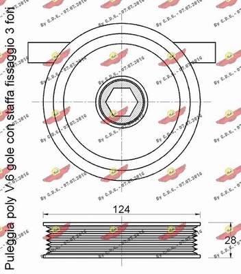 Deflection/Guide Pulley, V-ribbed belt