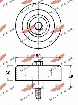 Deflection/Guide Pulley, V-ribbed belt