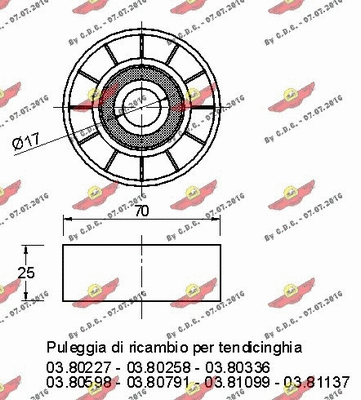 Deflection/Guide Pulley, V-ribbed belt