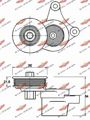 Belt Tensioner, V-ribbed belt