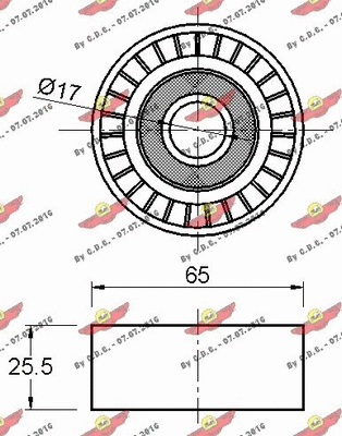 Deflection/Guide Pulley, V-ribbed belt