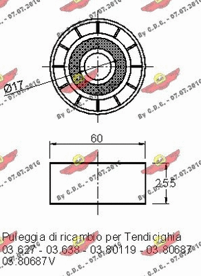 Deflection/Guide Pulley, V-ribbed belt