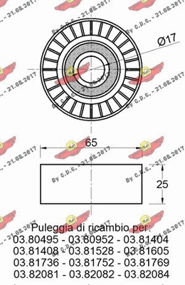 Deflection/Guide Pulley, V-ribbed belt