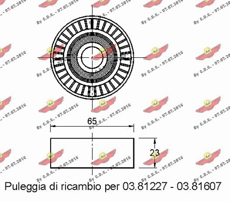 Deflection/Guide Pulley, V-ribbed belt
