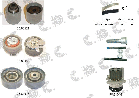Water Pump & Timing Belt Kit (04.5279PA)