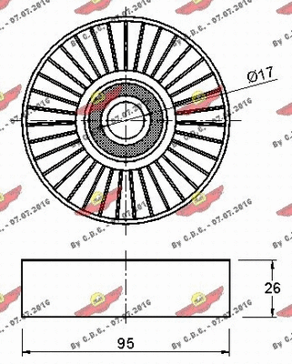 Deflection/Guide Pulley, V-ribbed belt