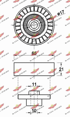 Deflection/Guide Pulley, V-ribbed belt