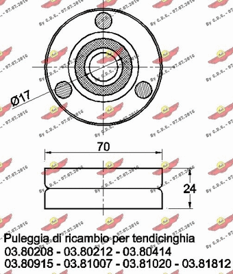 Deflection/Guide Pulley, V-ribbed belt