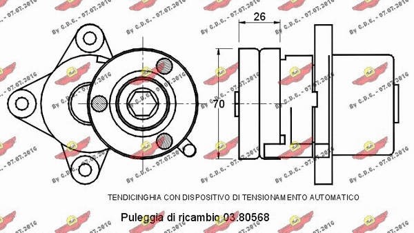 Belt Tensioner, V-ribbed belt