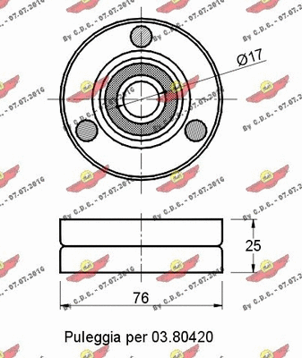 Deflection/Guide Pulley, V-ribbed belt
