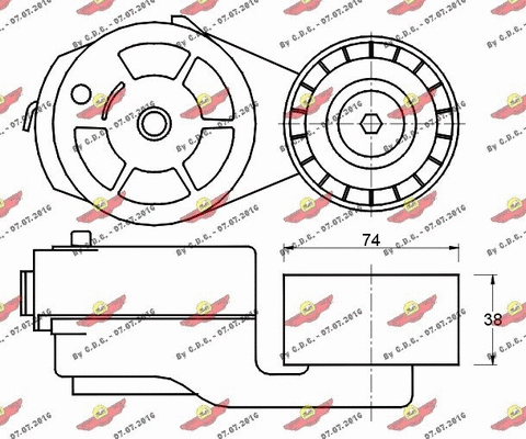 Belt Tensioner, V-ribbed belt