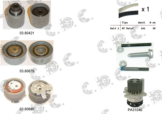Water Pump & Timing Belt Kit (04.5118PA)