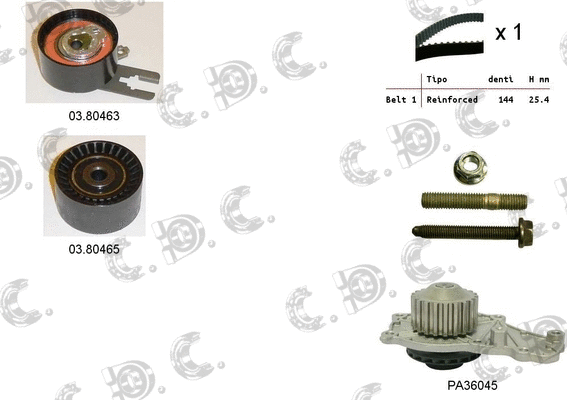 Water Pump & Timing Belt Kit (04.5049PA)