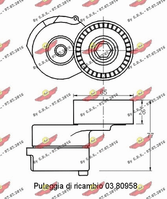 Belt Tensioner, V-ribbed belt