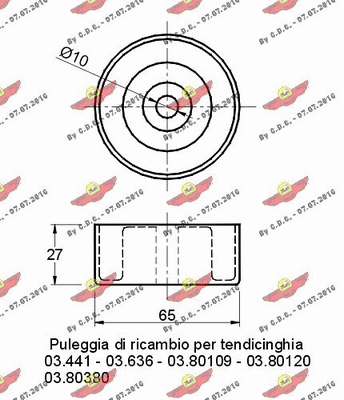 Deflection/Guide Pulley, V-ribbed belt