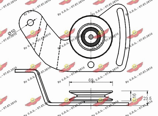 Belt Tensioner, V-ribbed belt