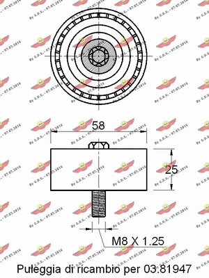Deflection/Guide Pulley, V-ribbed belt