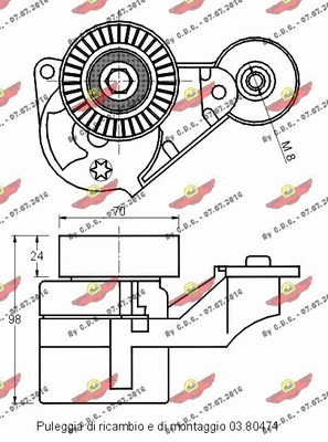 Belt Tensioner, V-ribbed belt