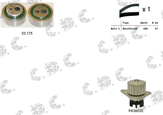 Water Pump & Timing Belt Kit (04.5308PA)