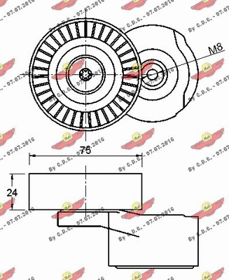 Belt Tensioner, V-ribbed belt