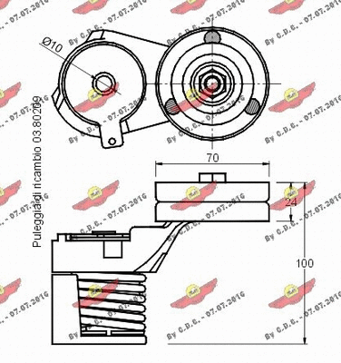 Belt Tensioner, V-ribbed belt