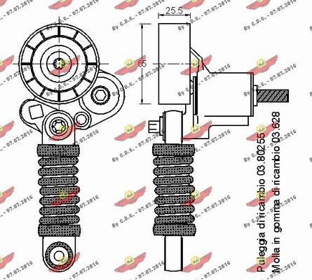 Belt Tensioner, V-ribbed belt