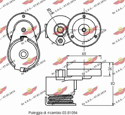 Belt Tensioner, V-ribbed belt