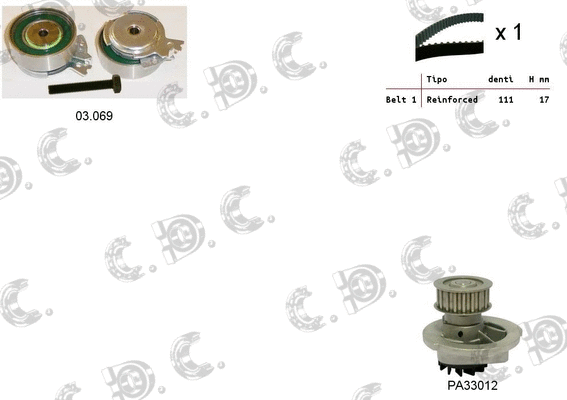 Water Pump & Timing Belt Kit (04.5004PA)