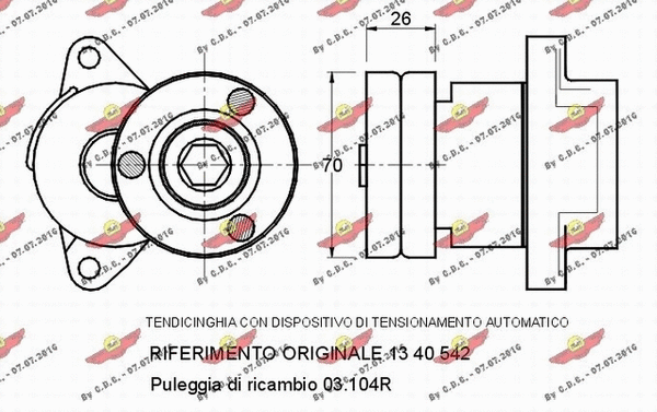 Belt Tensioner, V-ribbed belt