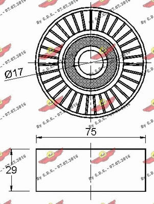 Deflection/Guide Pulley, V-ribbed belt