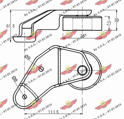 Deflection/Guide Pulley, V-ribbed belt